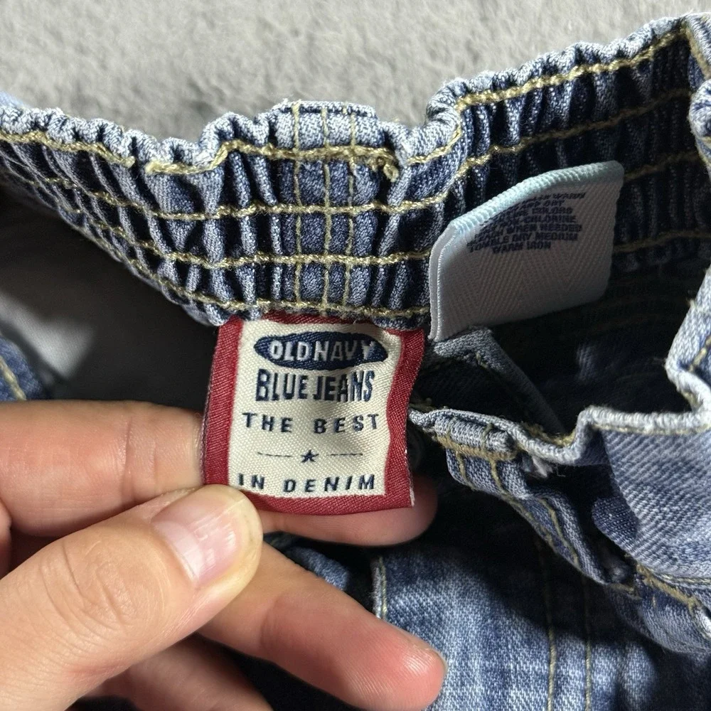 Y2K Old Navy Baby Baggy Denim Blue Jeans 6-12m Streetwear Carpenter Vintage